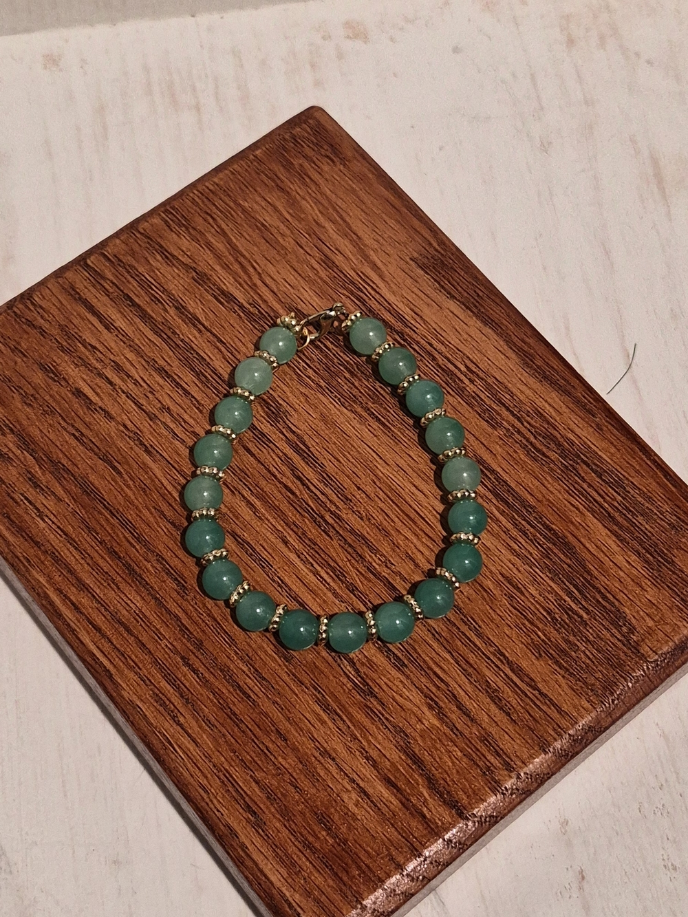 Gold Accent Green Beaded Bracelet - Women's Jewelry